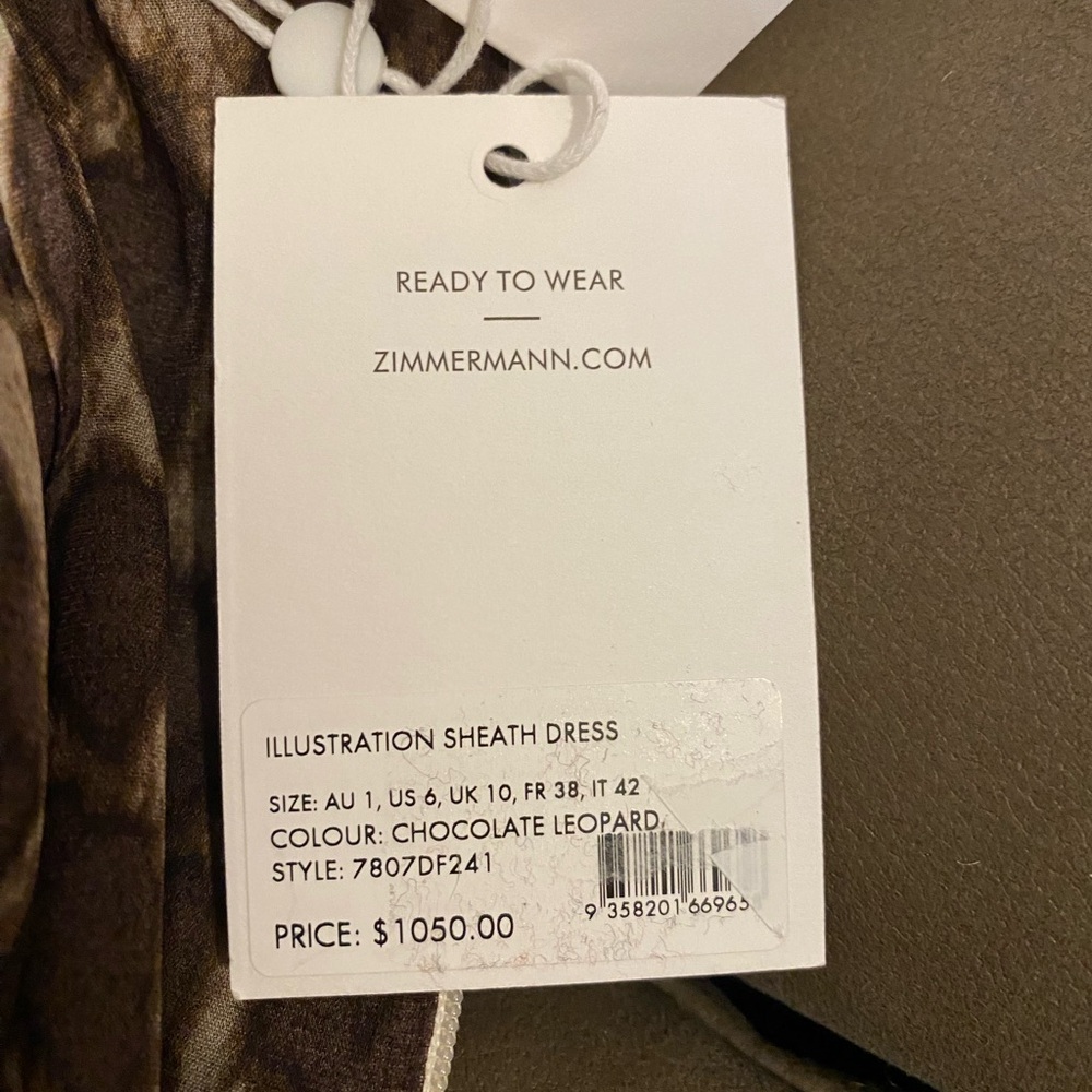 Zimmermann Leopard Print Long-Sleeve Maxi-Dress Size 1 Au/us 6 Missing Belt. - Picture 13 of 13